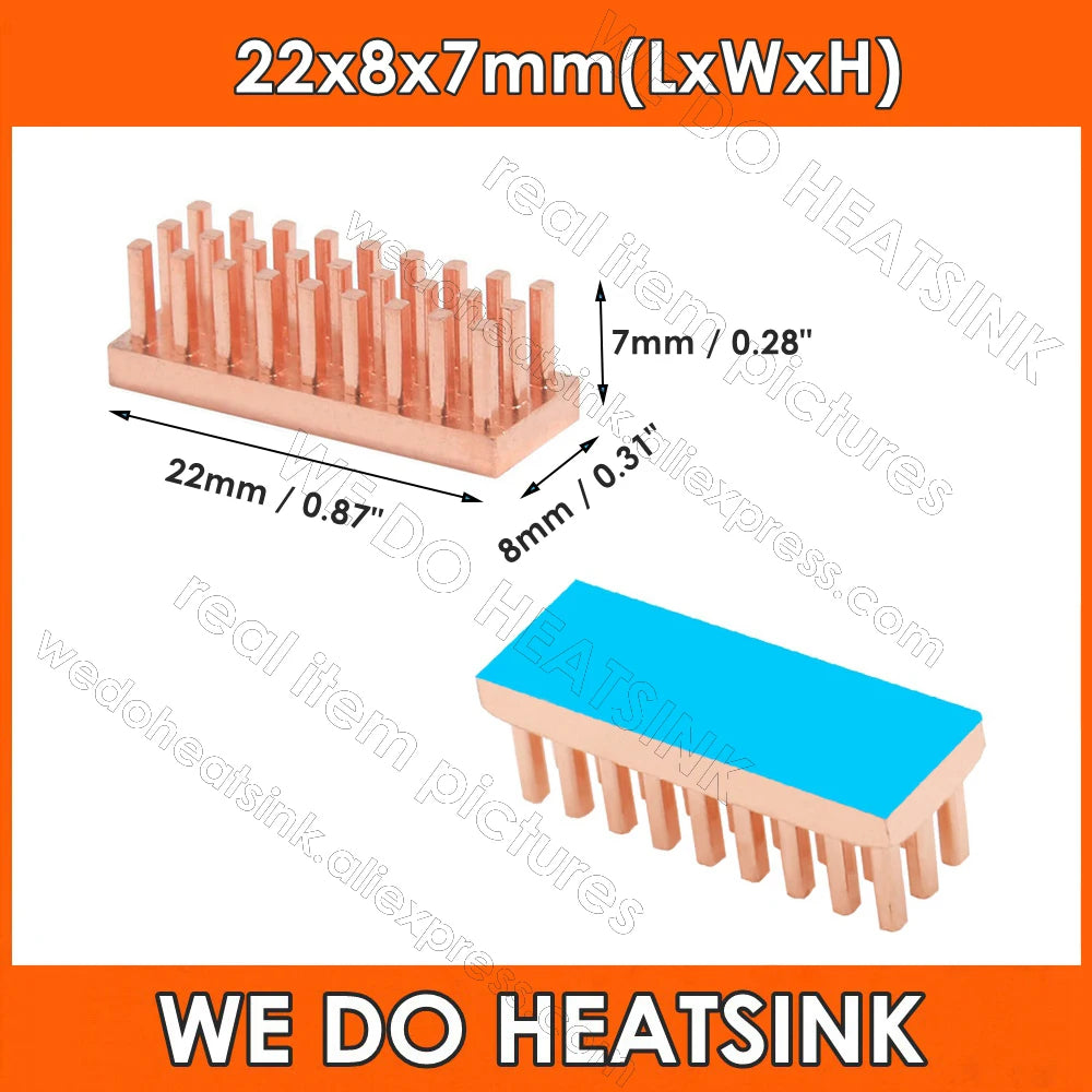 WE DO HEATSINK Small Tiny Useful Pure Copper Heat Sink Without or With Thermal Pad For Raspberry Pi Banana Pi IC Chipset Package