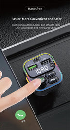 FM Transmitter Bluetooth 5.0 Car Handsfree Audio Mp3 Player Adapter USB 22.5W Quick Charging Type-C Fast Charger FM Modulator