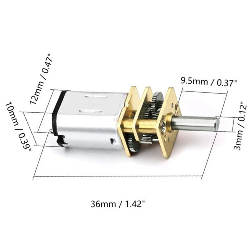 1pcs N20 Metal Gearbox Gear Motor DC3V 6V 12V 5rpm-1000rpm Slow Speed High Torque Electric Motor DIY Robot Car Eleltric Lock