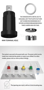 QSS 10pcs 4mm Safety Banana Socket Panel Socket Banana Plug Jack Electrical Connector Tool