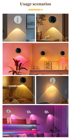 Motion Sensor LED Night Light Rechargeable Cordless Wall Lamp with Remote Control Touch Dimmable Magnetic Spotlight for Hallway