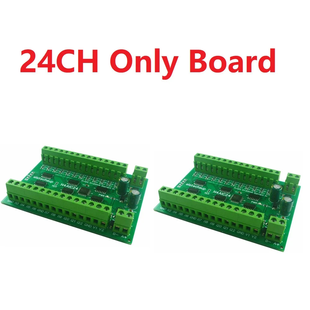 2PCS 8-24CH 4-20MA To RS485 Current Analog Input Collector Module MODBUS RTU Board For PT100 K Thermocouple Pressure Sensor