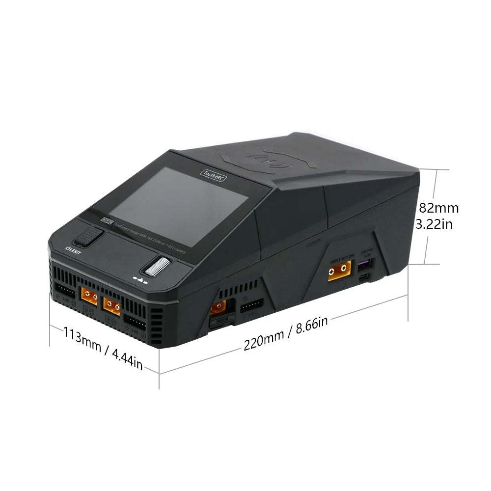 ToolkitRC Q6AC 400W/ DC 1000W 4CH Smart Balance Output Built-in 65W USB Output 15W Charger With Wireless for 1‑6S LiPo Batter