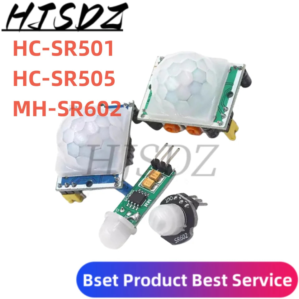 5PCS/LOT HC-SR501 HC-SR505 MH-SR602 Adjust IR Pyroelectric Infrared Mini PIR Human Sensor Detector Module Bracket