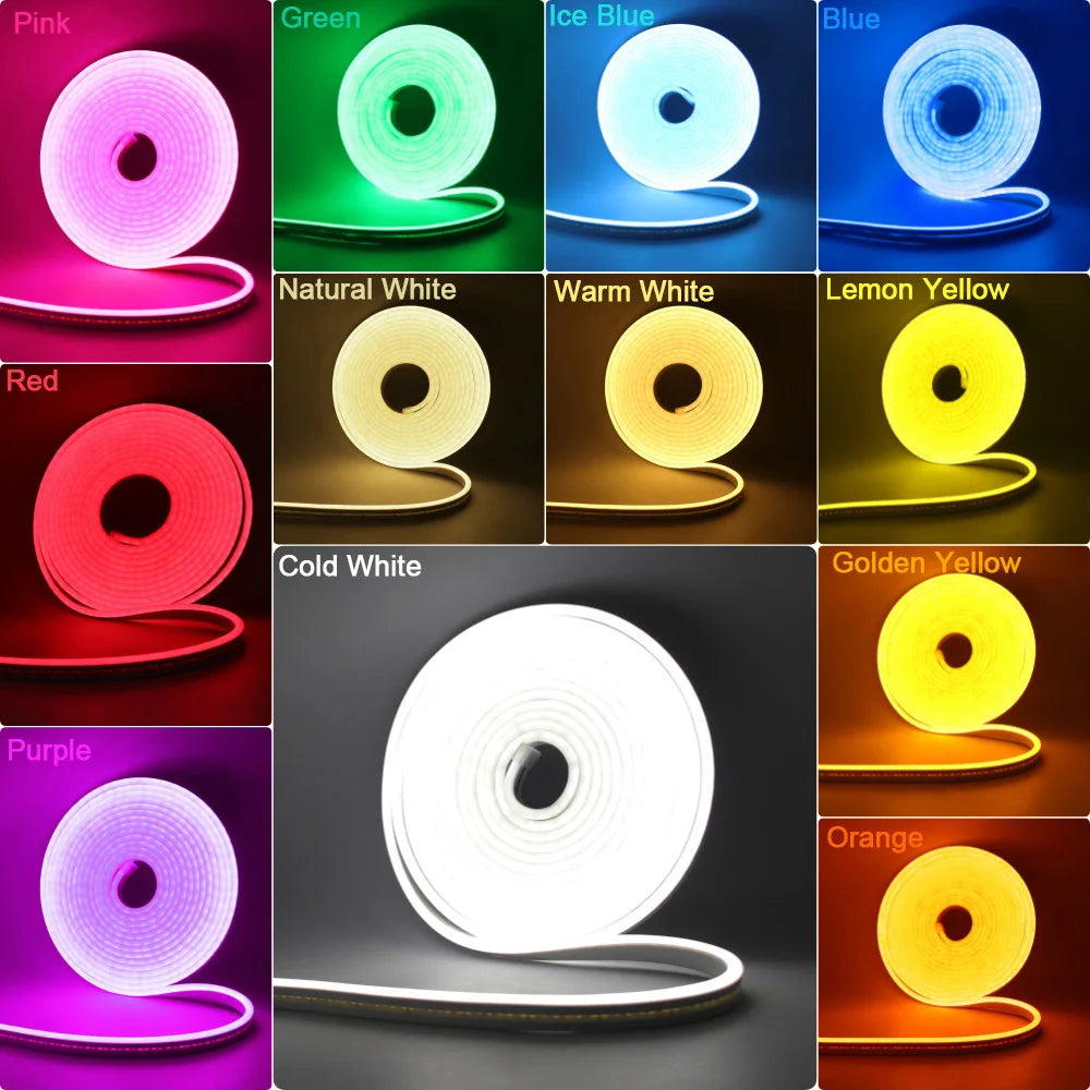 12V 24V LED Neon Light Strip Waterproof Neon Sign 6X12mm Silicone Rope Lights Flexible Lamp Decoration with DC Plug/2pin Wire