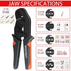 VK-58B Crimping Tool Ratchet Wire Crimping Pliers for JST Dupont Terminals SATA Pin Crimping AWG 24-16 0.25-1.5mm² Spring Loaded