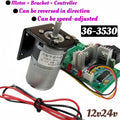 Gear reduction motor, capable of forward and reverse rotation, with adjustable speed. 36mm gearbox, 36 - 3530