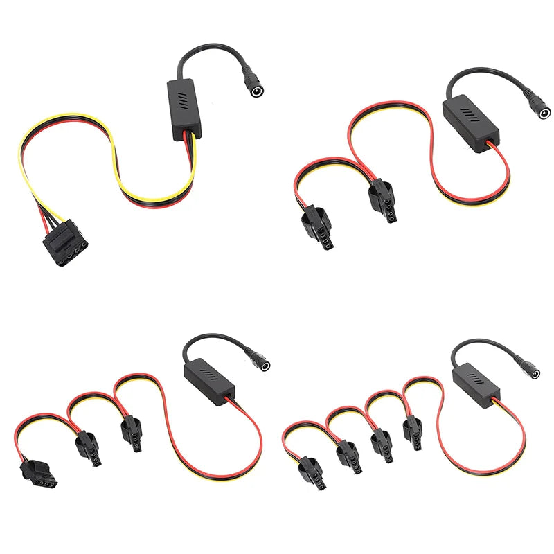DC 5525 To SATA Hard Drive Power Supply Cable DC 12V To 4Pin Molex HDD Cable Step-down Voltage Regulator