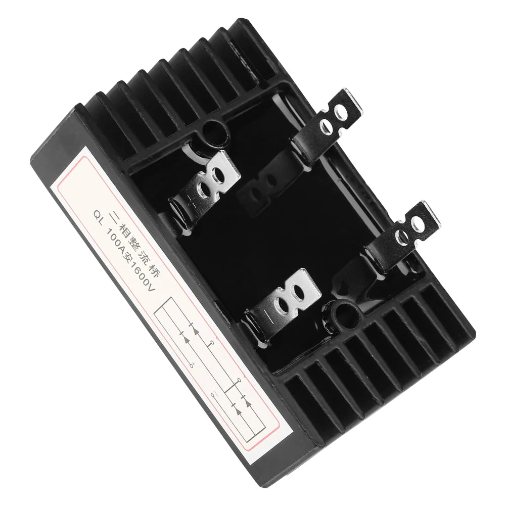 1Pcs Bridge Rectifier 100A 1600V Diode Bridge Rectifier 2-Phase Rectification High Power Black Bridge Rectifier