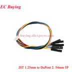 2Pcs-20Pcs JST 1.25mm to 2.54mm Dupont Cable 1Pin Female 2.54 Wire Connector Terminal 1.25 2P/3P/4P/5P/6P Length 20CM Electronic