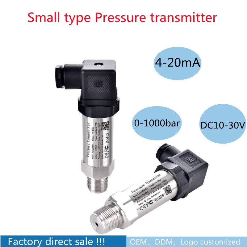 4-20mA Output Pressure Sensor Transmitter 12-36V Supply Water Gas Oil Liquid 150psi Gauge NPT1/4 G1/2 0.5bar 1bar 16 Bar 25 Bar