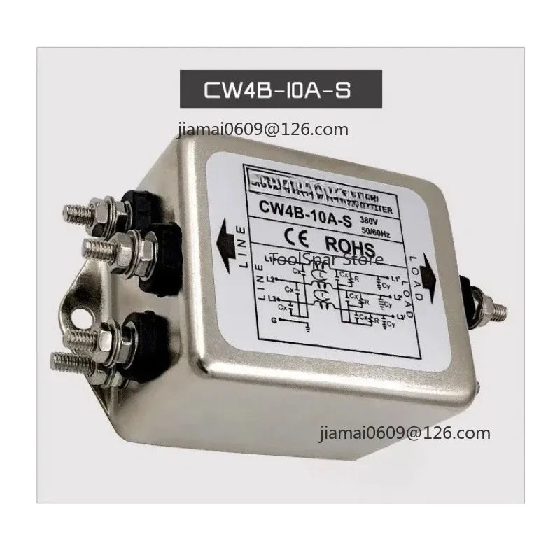 CW4B EMI Power Filter 10A 20A 30A 40A Three-phase 380V VFD Noise Filter Power Interference Purification Module