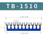 10/20/50/100PCS TB1512 / TBD-15A 12 Position Pre Insulated Fork Type Terminal TB Connection Strip Barrier Strip Jumper Connector