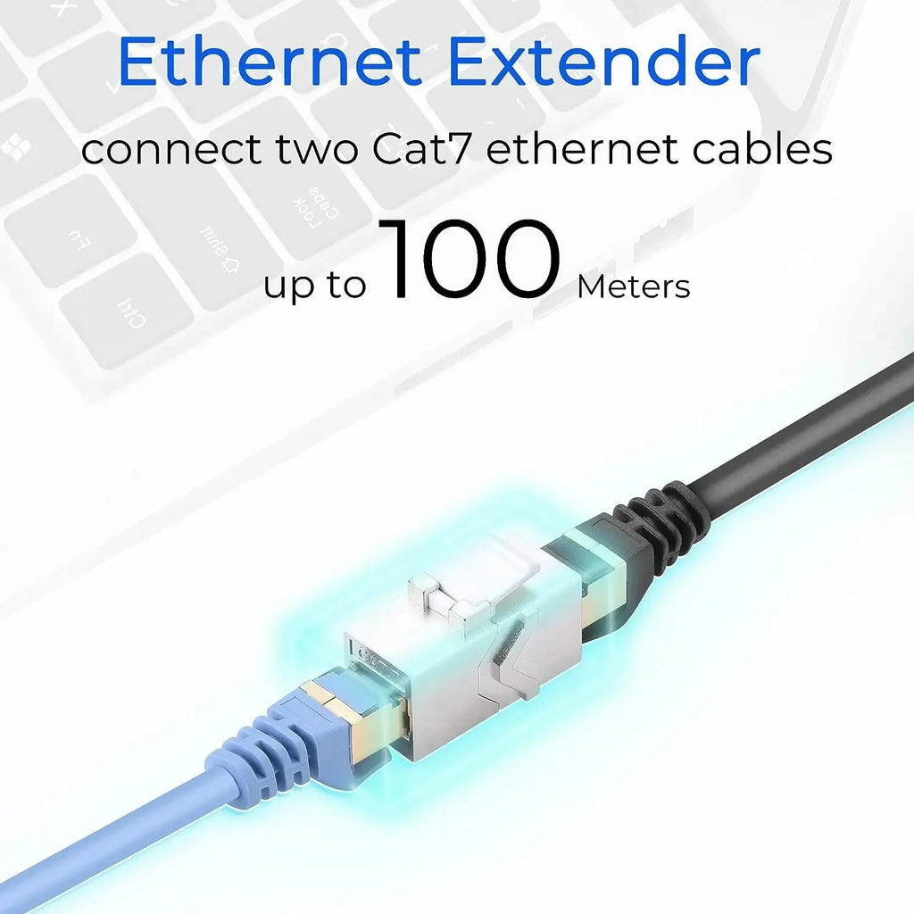 ZoeRax 1Pcs RJ45 Coupler Keystone Jack Cat7 Cat6a 10G Support, Female Keystone STP 10 Gbps for Wall Plate and Patch Panel