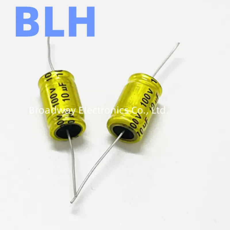 2PCS Audio frequency electrolytic capacitor axial horizontal NP 100V 22UF 33UF 47UF 68UF 100UF 10X16MM 10X18MM 10X20MM 13X25MM