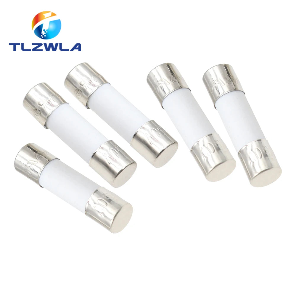 10PCS 5X20MM 6X30MM Fast Blow Ceramic Fuse 5*20mm 250V 0.1A 0.25A 0.5A 1A 1.5A 2A 2.5A 3A 3.15A 4A-30A Slow Break The Fuse Tube
