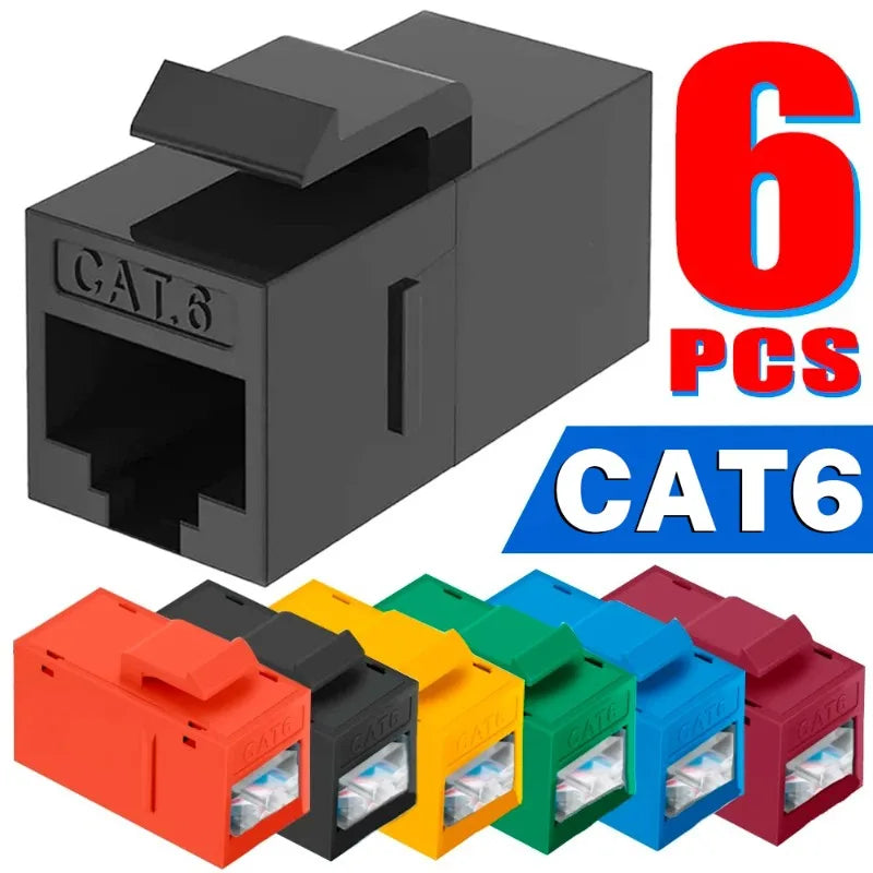 Cat6 RJ45 Adapter Insert Inline Coupler CAT6 Keystone Colorful Network Straight-through Connector for RJ45 CAT6 Keystone Coupler