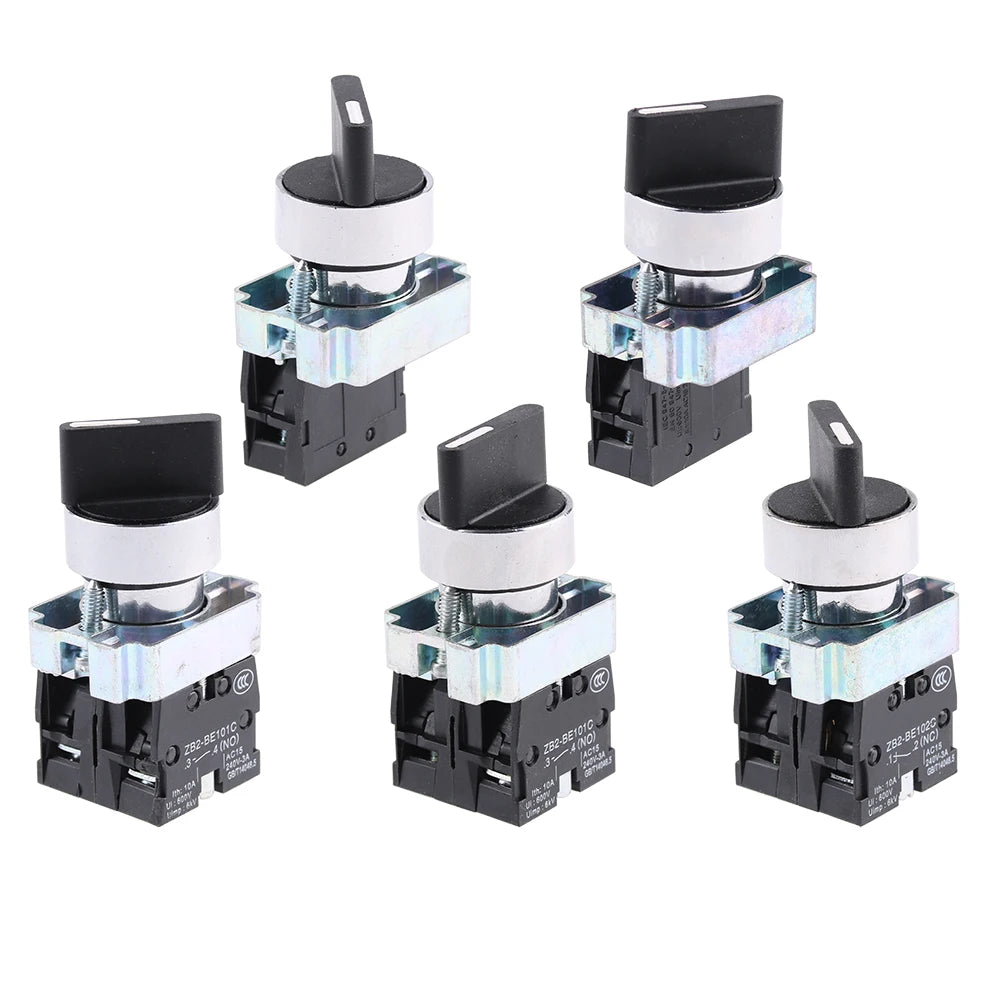 XB2-BD21 BD25 BD33 BD53 BD73 1NO/2NO/1NO1NC 2/3 position Latching self-locking selector push button switch Momentary self-Reset