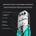 SAMZHE Alloy Steel Crimp Plier RJ45 Crimper Stripper Cutter for Cat5e/6/7/8 Ethernet Wire Tool With Dovetail Clip Double 8P