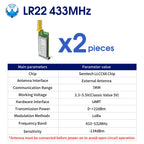 DX-LR22 LLCC68 LoRa UART Module AT Command 432-533/850-949MHz 5KM Long Range No Coding Required CE FCC for Arduino