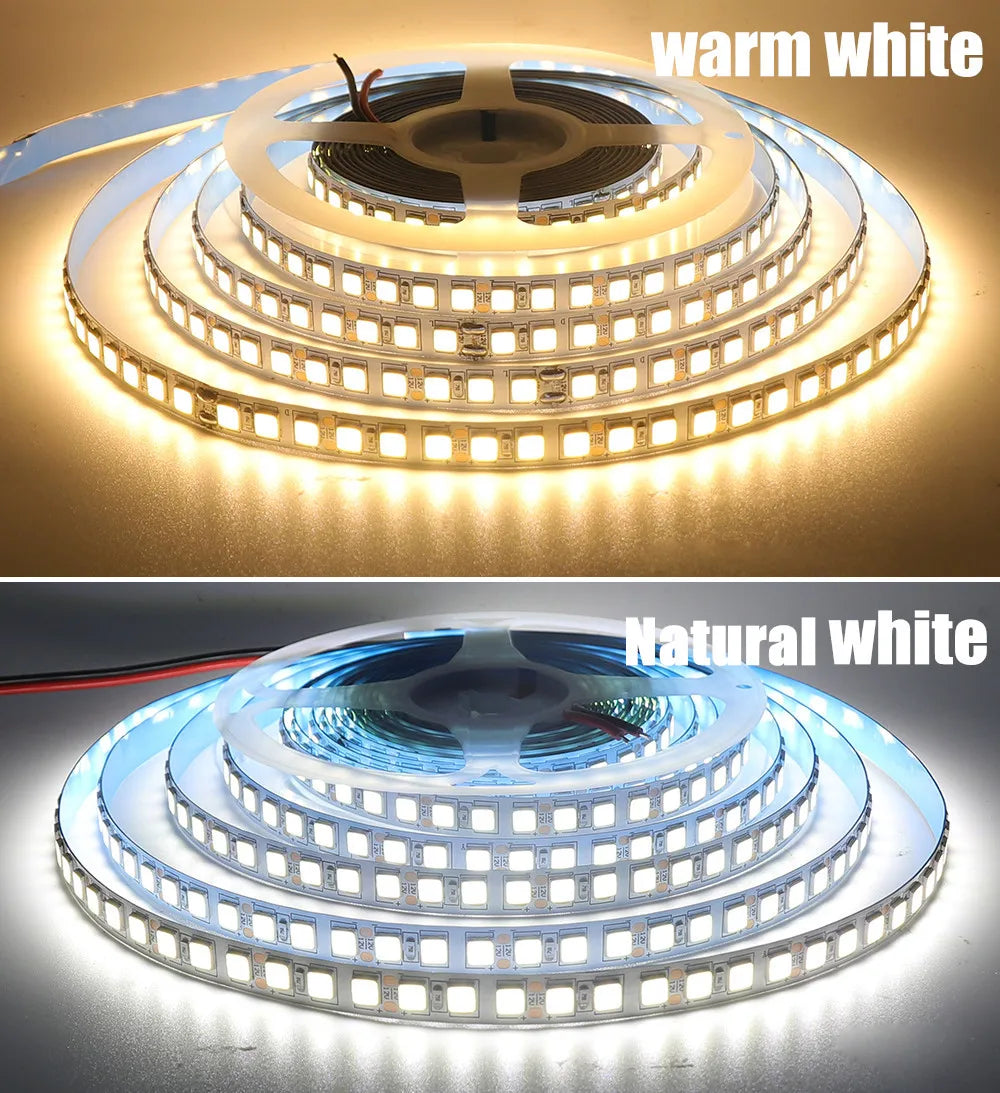 DC 12V Led Strip SMD 5050 5054 2835 Waterproof 6000K 4000K 3000K 60 120 240Leds/m Flexible LED Ribbon Tape Light Strip Lamp 5m