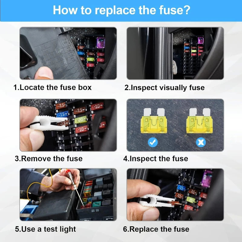 50/180Pcs Standard Car Fuses Assorted Kit, 60 Mini Blade Car Fuse +60 Standard Fuse Automotive +60 Micro Fuses Car Accessories