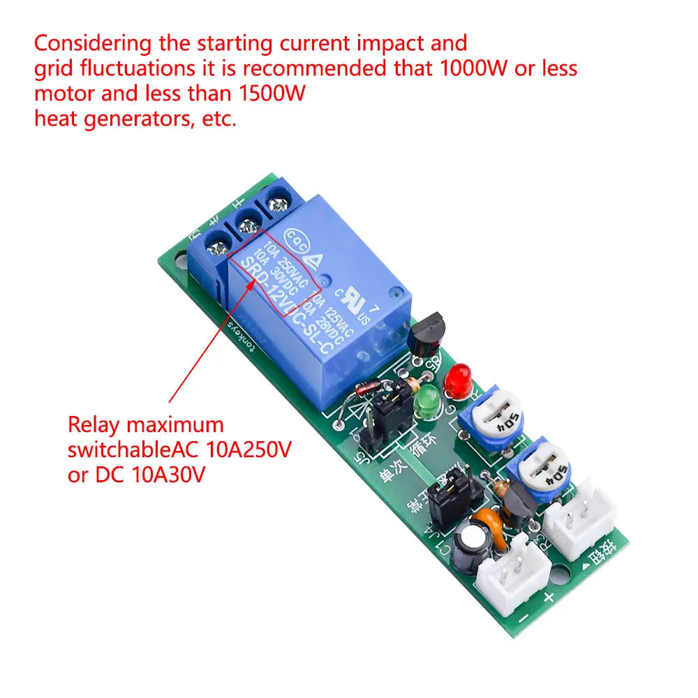 JK11 0-24H Cycle dual-Adjustable Timer Delay On/Off Switch Relay DC 5V 12V 24V Timer Delay Relay Module Electronic Component