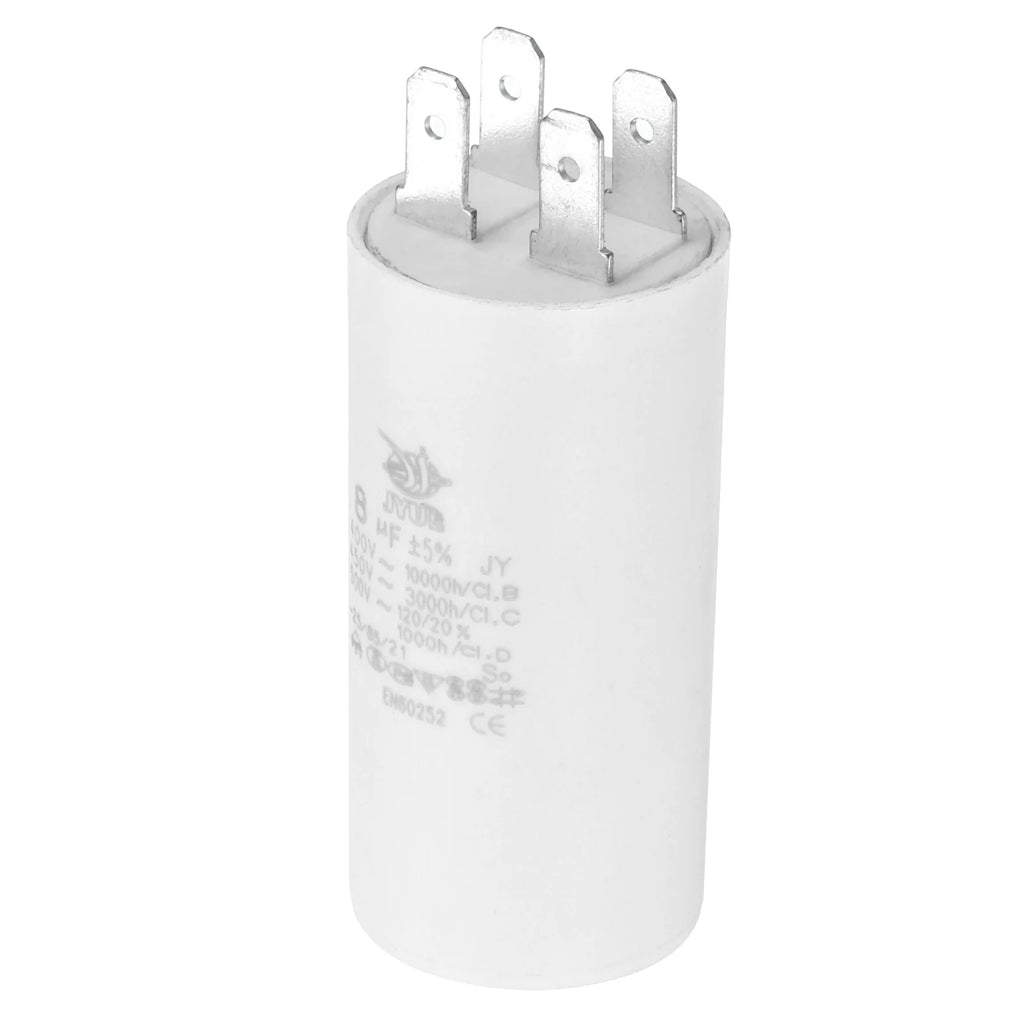 CBB60 8uf-100uf Running Capacitor AC 450V 4 Pins 50/60Hz Double Insert Cylinder Bottom for Air Conditioning Water Pump Fan Motor