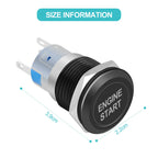 12V Waterproof Car Engine Start Push Button Switch Ignition Starter Silver Stainless Steel/Black Zinc Aluminium Alloy