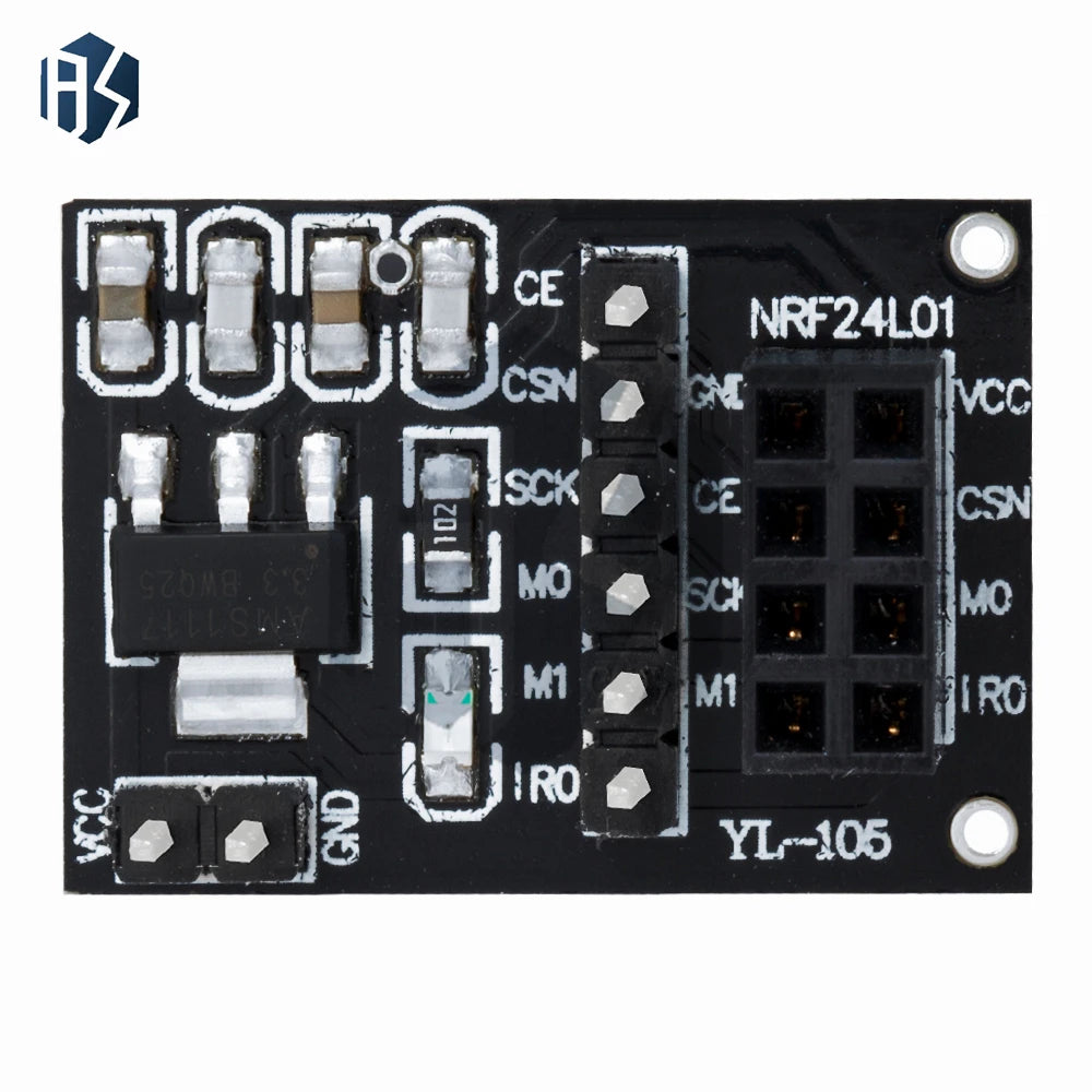 8Pin NRF24L01 Socket-Type Adapter Board 1PCS - Wireless Transceiver Module Carrier | For 51 MCU Projects
