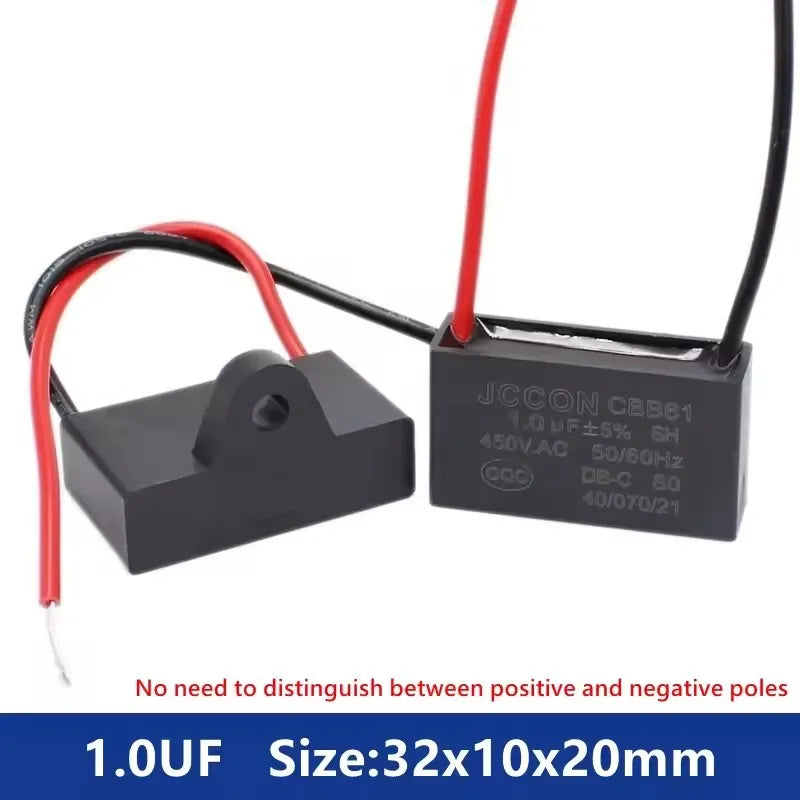 CBB61 450V Start Capacitor 1uf/1.5/1.8/2/2.5/3/4/5/6/7/8UF/10/12/15/18/20 UF Fan Ceiling Exhaust Motor Run Capacitor CBB