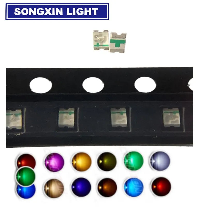 SAMIROB 100pcs/Lot 0805 SMD LED White Ice Blue Red Blue Yellow Green Orange Warm White Pink Purple RGB 2012 Light Emitting Diode