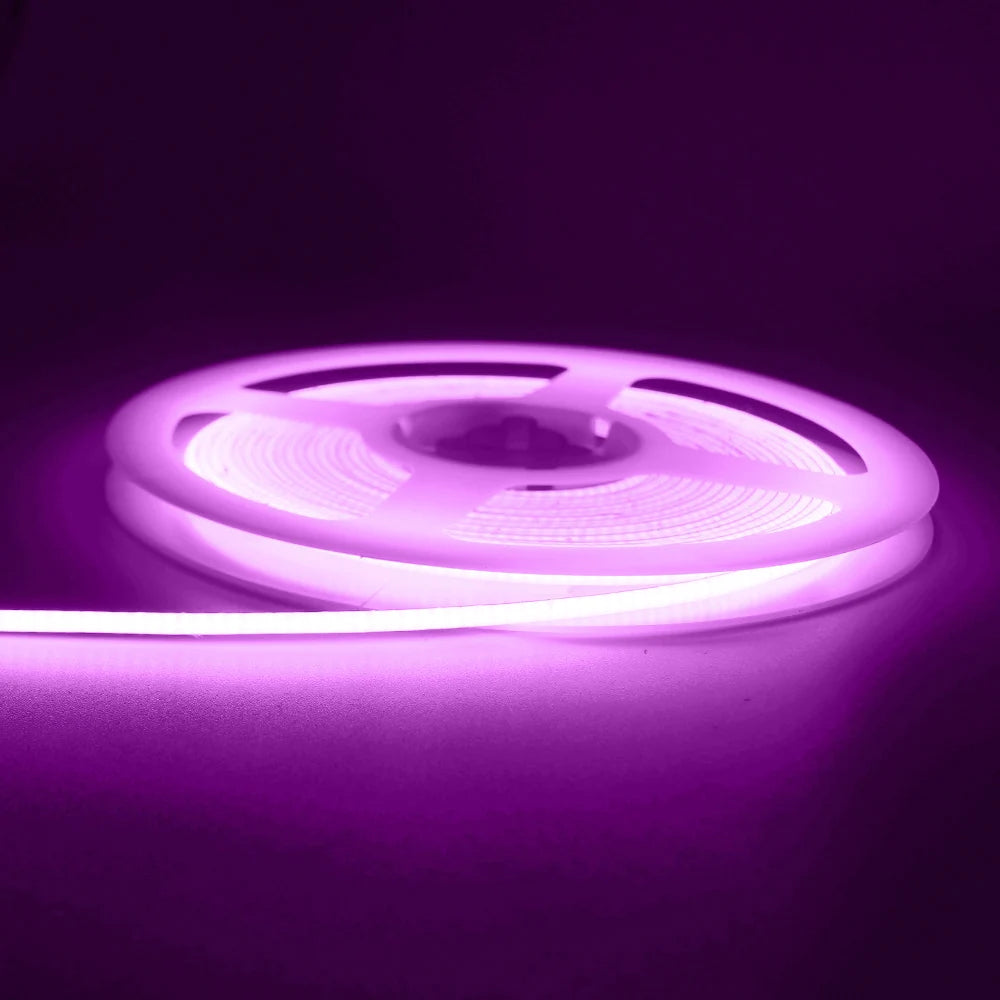 3mm Ultra Thin DC 12V Colorful COB LED Strip Lights for Home Decor DIY Blue/Pink/Red/Purple High Density LED Tape Colour