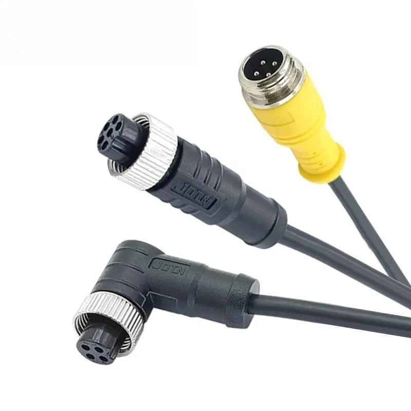 GX12 2 3 4 5 6 Pin Aviation Connector Cable Straight Elbow Male Female Molded Plug Wire 1/3/5 Meters Waterproof Extension Line