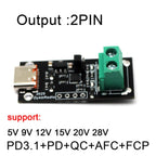 PD3.1 Decoy Fast Charging 28V 20V 15V 12V 9V 5V Voltage Trigger QC PD TO DC XT30 XT60 USB Power Delivery Model Aircraft Charger