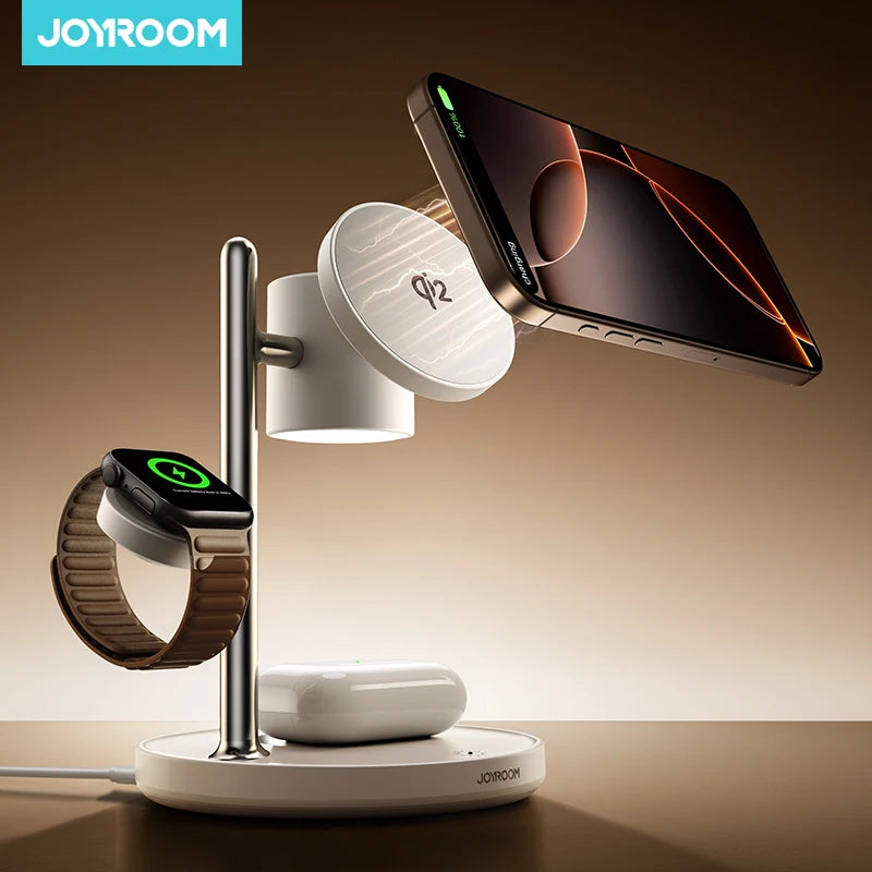 Joyroom Qi2 Magnetic Charging Station for Apple Fast Wireless Charger for iPhone 16 15 14 Pro Max for iWatch for AirPods JR-W23