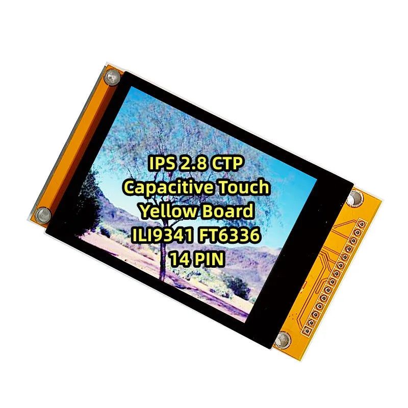 New IPS 2.8 Inch ILI9341 FT6336 SPI Display 320*240 Full View Super Capacitive Touch Yellow Board