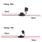 Waterproof Mini Small Medium Auto Fuse Holder 16/14/12/10AWG Car Blade Fuse wire cable 10A 20A 30A 50A fuse Power Socket