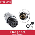 1 Set DF30 Aviation Female Plug & Male Socket GX30  2 3 4 5 6 7 8 10Core14 Pin Circular Flange Electric Wire Connector