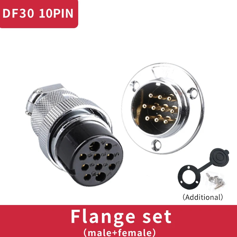 1 Set DF30 Aviation Female Plug & Male Socket GX30  2 3 4 5 6 7 8 10Core14 Pin Circular Flange Electric Wire Connector