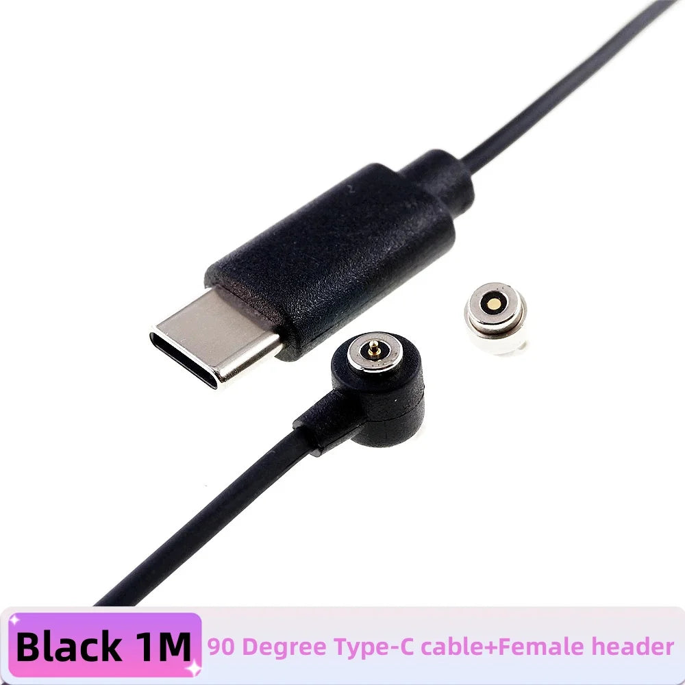 Mini 1 Pole 4.0 MM Dia Circular 2A Male Female Pogo Pin Connector Spring-Loaded USB Type-C Magnetic Charge Cable Wearable Type-C