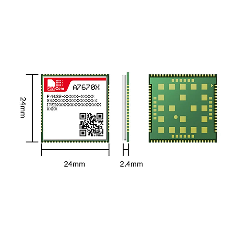 SIMCOM A7670E-LASE Single-row Needle Core Board with Antenna 4G 2G LTE CAT1 Module Modem Board Development Kit for Europe