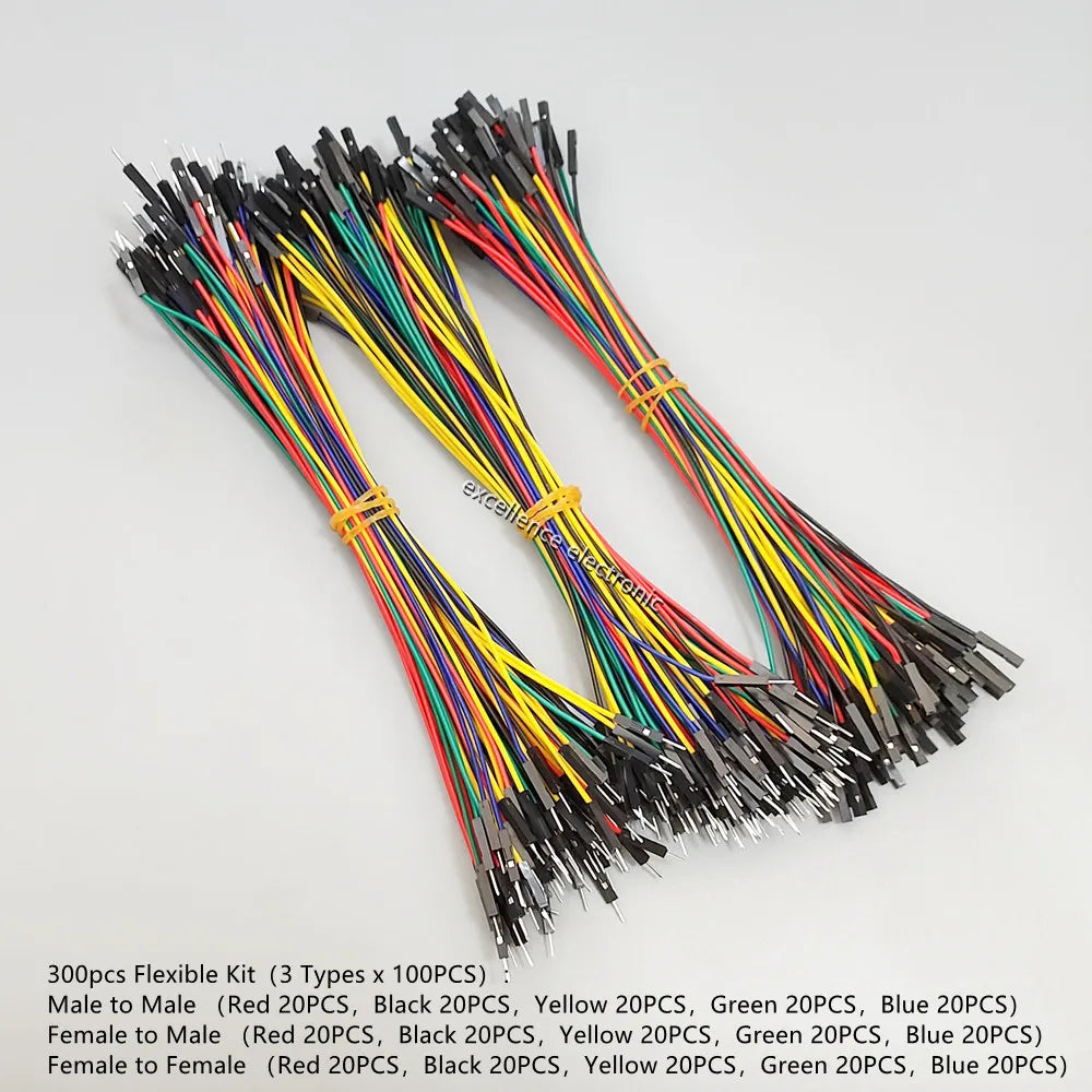 50-300pcs Breadboard Dupont Cable For Arduino Line 2.54mm Male Female Dupont 10cm 20cm 30cm Jumper Wire  DIY 1P Connector