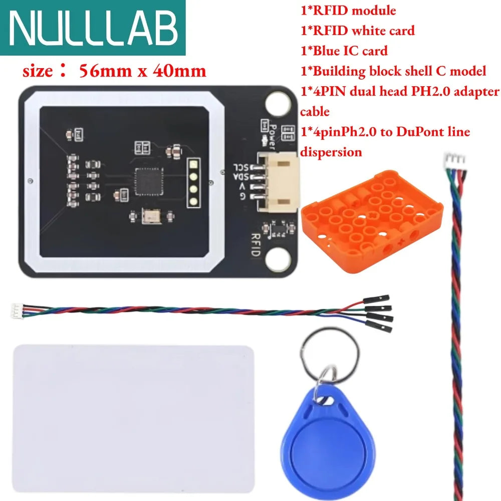 13.56MHz High‑Frequency RFID Module I2C Communication with 0X28 Address Compatible with ESP32 Microbit Arduino Raspberry Pi