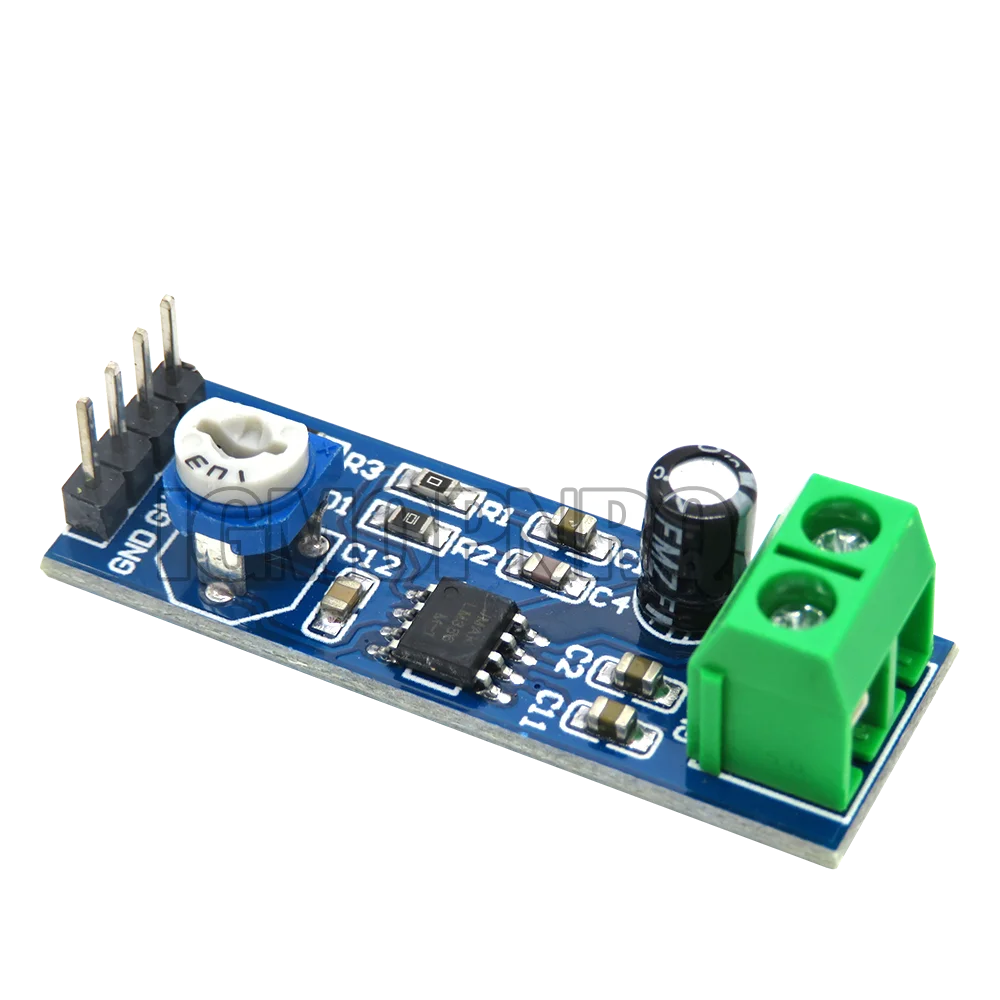 LM386 5V-12V Input Audio Power Amplifier Module 200 Times Gain Amplifier Board Mono Power Amplifier