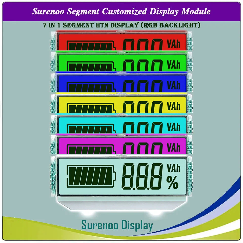 Surenoo 6-Digit "8 8 8.8.8.8" 7 Segment Digital 5V  LCD Module Display Screen Panel build-in HT1621 Controller w/ Backlight
