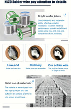 50/1.76oz, Premium 60/40 solder wire, containing 1.5-2.0% rosin core flux, suitable for electronic product maintenance
