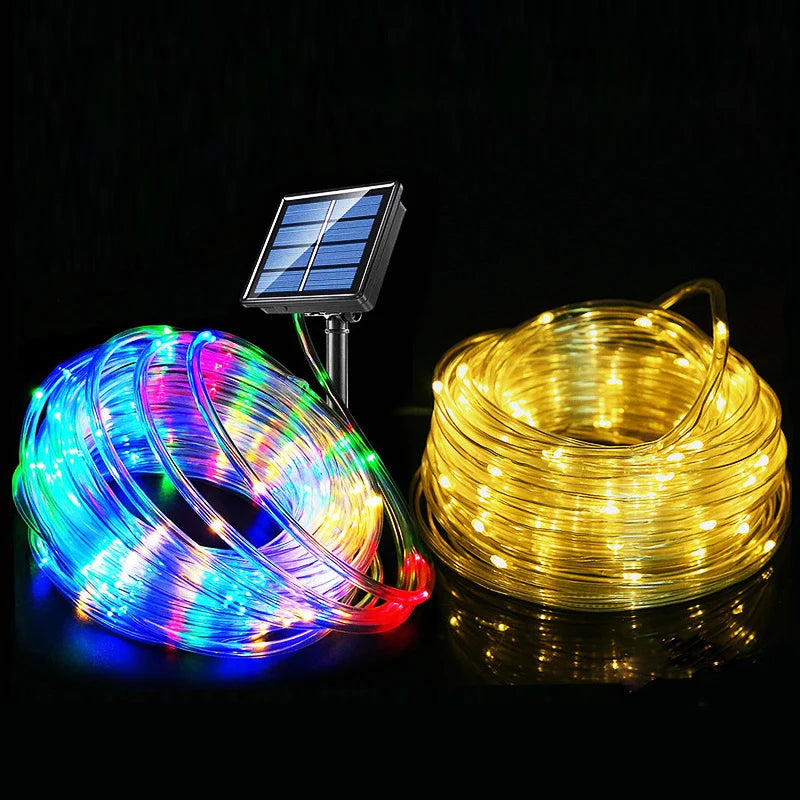 1pack Solar Rope Lights Solar LED Light Path Outdoor Garden Solar String Lights Waterproof Outdoor Lighting Strips 8 Light Modes