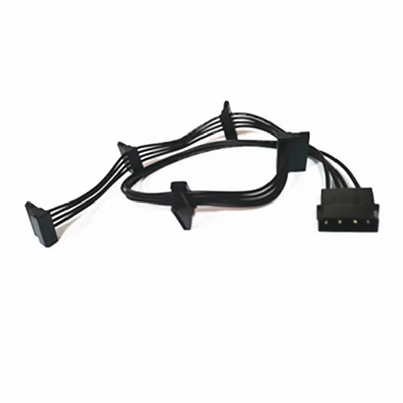 High Quality 1 Pcs Practical Durable PC Server 4 Pins IDE Molex 1 to 5 SATA Power Cable Adapter Splitter Cables Black 55cm