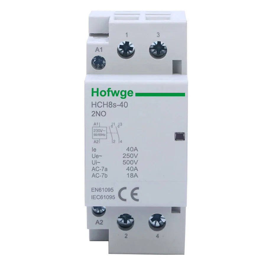 HCH8s-63 Household AC Contactor 2P 40A 63A 2NO 2NC  1NO1NC DC24V AC110V AC220V Automatic  Contactor Din Rail Type 50Hz 60Hz